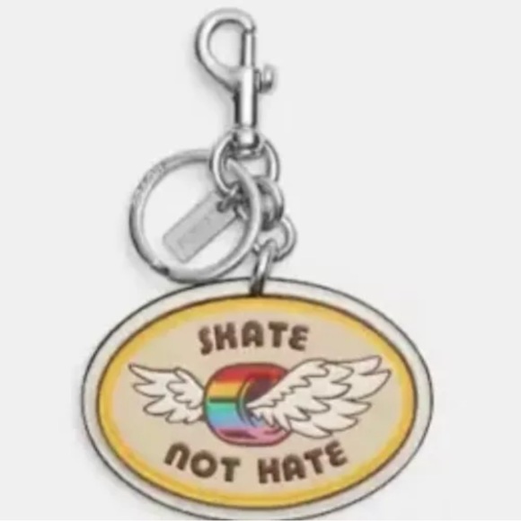 COACH Turner Flap Crossbody Patches Chalk Multi Color Rainbow Pride Keychain New - Picture 8 of 11